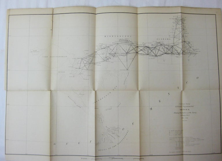 Item #001099 Showing the Progress of the Survey in Section No. 8. (Map of Gulf Coast from Mobile Bay to the Mississippi Delta). MAP, A. D. Bache.