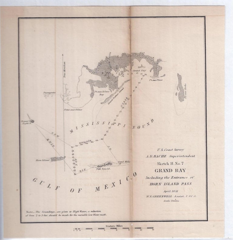 Item #001100 GRAND BAY INCLUDING THE ENTRANCE OF HORN ISLAND PASS. MAP, A. D. Bache.