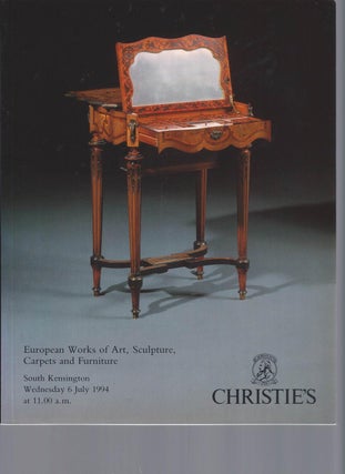 Item #002781 [AUCTION CATALOG] CHRISTIE'S: EUROPEAN WORKS OF ART, SCULPTURE, CARPETS AND...
