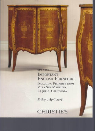 Item #002878 [AUCTION CATALOG] CHRISTIE'S: IMPORTANT ENGLISH FURNITURE: INCLUDING PROPERTY FROM...