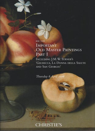 Item #003210 [AUCTION CATALOG] CHRISTIE'S: IMPORTANT OLD MASTER PAINTINGS: Part I & Part 2 (2...