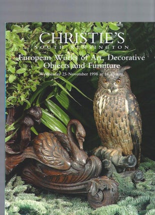 Item #003222 [AUCTION CATALOG] CHRISTIE'S: EUROPEAN WORKS OF ART, DECORATIVE OBJECTS AND...