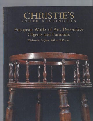 Item #003223 [AUCTION CATALOG] CHRISTIE'S: EUROPEAN WORKS OF ART, DECORATIVE OBJECTS AND...