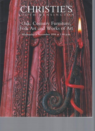 Item #003255 [AUCTION CATALOG] CHRISTIE'S: OAK, COUNTRY FURNITURE, FOLK ART AND WORKS OF ART,...