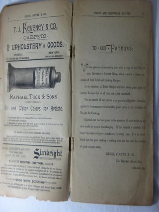 ORIGINAL TOILET AND HOUSEHOLD RECIPES (Cover Title)