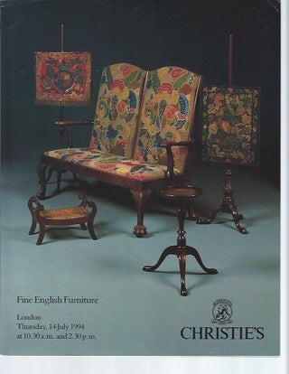 Item #004412 [AUCTION CATALOG] CHRISTIE'S: FINE ENGLISH FURNITURE; Thursday, 14 July, 1994,...