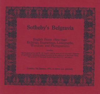 Item #011902 [AUCTION CATALOG] SOTHEBY'S BELGRAVIA: ENGLISH PRINTS 1800-1940. Etchings,...