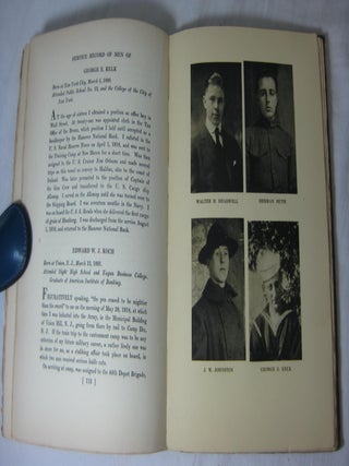 SERVICE RECORD OF MEN OF THE HANOVER NATIONAL BANK OF THE CITY OF NEW YORK. Being an account of the experiences of the men of the Hanover National Bank in the Great World War.
