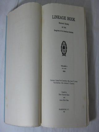 LINEAGE BOOK. National Society of the Daughters of the American Colonists. Volume II 1001-2000 1931