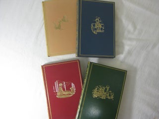When We Were Very Young, Winnie-the-Pooh, Now We Are Six & The House at Pooh Corner ( Four volumes in matching multi color fine full leather bindings )
