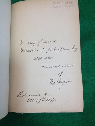 IN VINCULIS; OR, THE PRISONER OF WAR BEING THE EXPERIENCE OF A REBEL IN TWO FEDERAL PENS, INTERSPERSED WITH REMINISCENCES OF THE LATE WAR, ANECDOTES OF SOUTHERN GENERALS, ETC.