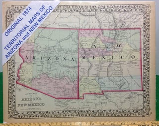 Item #118 COUNTY MAP OF ARIZONA AND NEW MEXICO. MAP