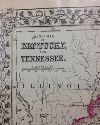 COUNTY MAP OF KENTUCKY AND TENNESSEE.
