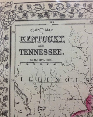 COUNTY MAP OF KENTUCKY AND TENNESSEE.