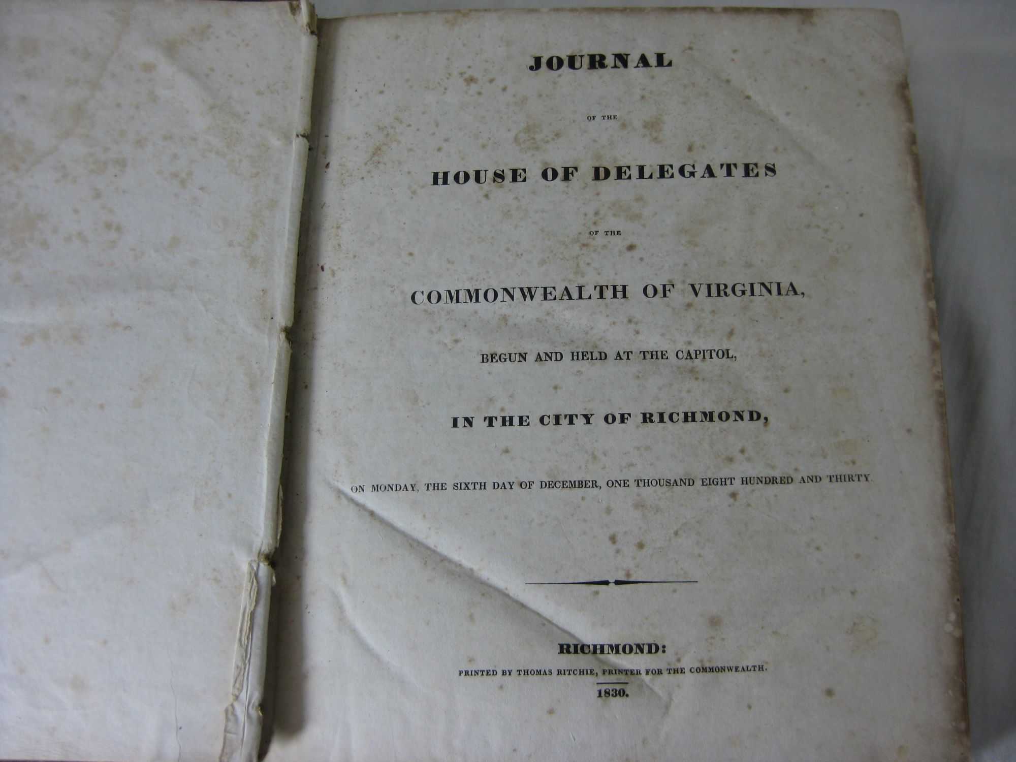 Virginia Ruled Journal JOURNAL OF THE HOUSE OF DELEGATES OF THE COMMONWEALTH OF VIRGINIA ...