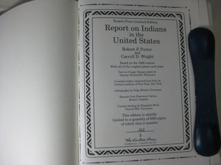 REPORT ON INDIANS TAXED AND INDIANS NOT TAXED IN THE UNITED STATES (Except Alaska)