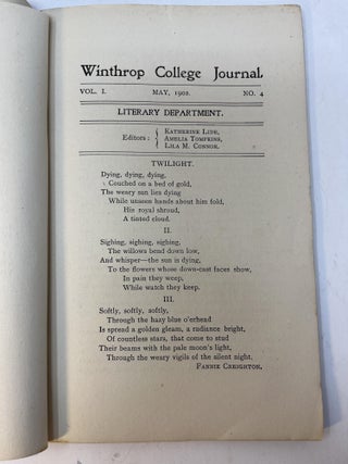 HISTORY OF THE CLASS OF 1902 with WINTHROP COLLEGE JOURNAL along with four laid in items