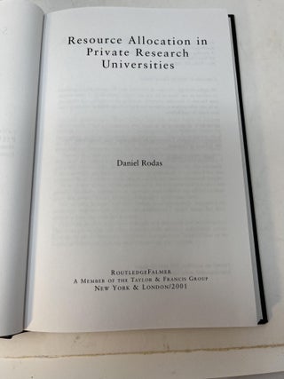 RESOURCE ALLOCATION IN PRIVATE RESEARCH UNIVERSITIES (signed)