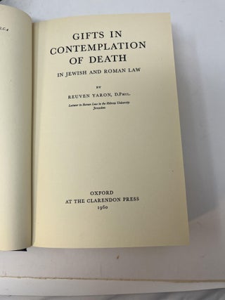 GIFTS IN CONTEMPLATION OF DEATH: In Jewish and Roman Law