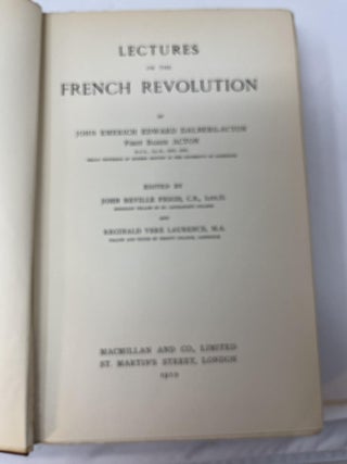 LECTURES ON THE FRENCH REVOLUTION