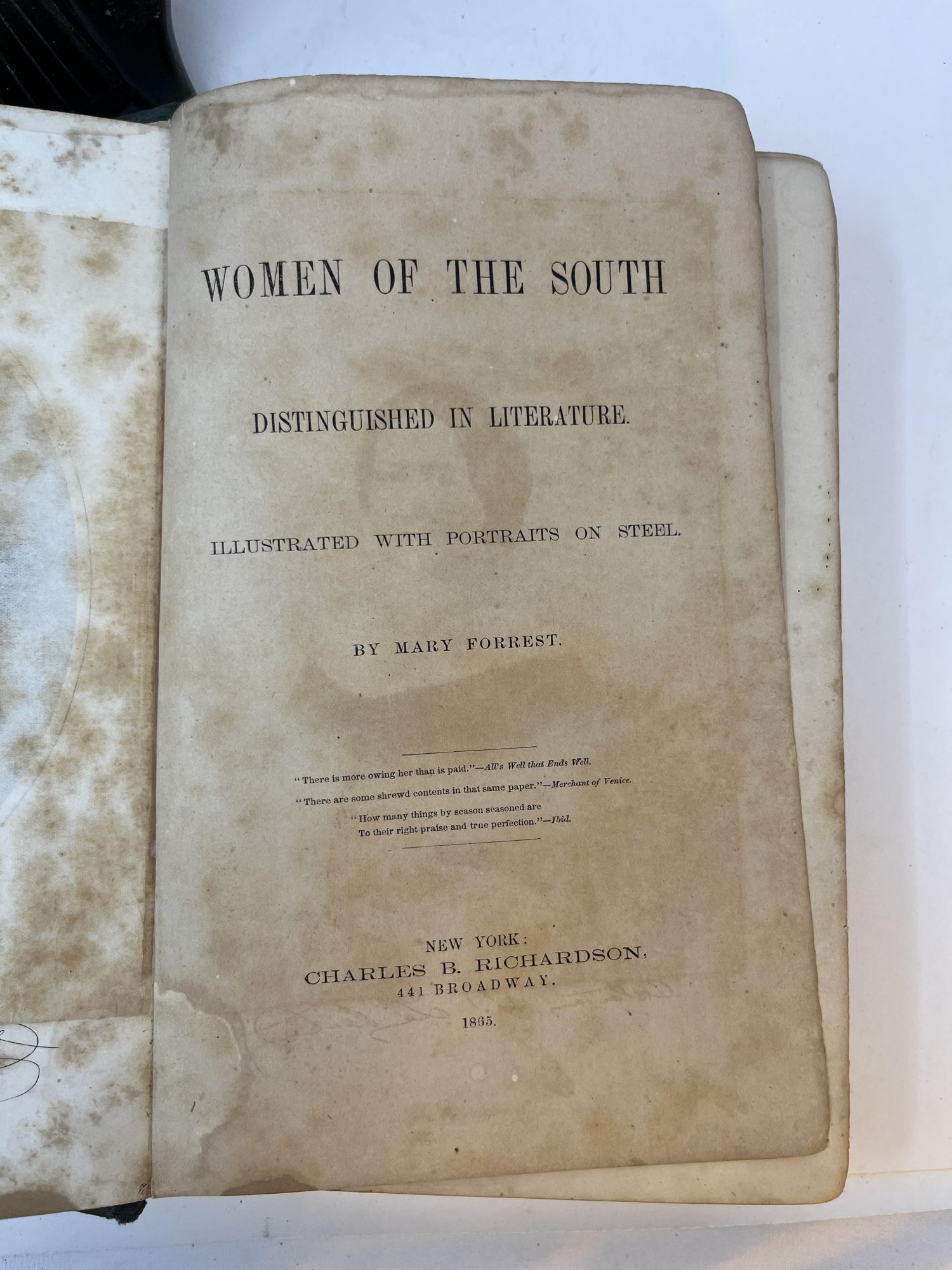 WOMEN OF THE SOUTH: Distinguished in Literature | Mary Forrest | 1st ...
