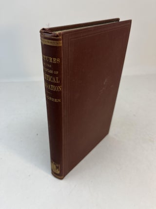 Item #31259 LECTURES ON THE PRINCIPLES OF POLITICAL OBLIGATION. Thomas Hill. With Green, Bernard...