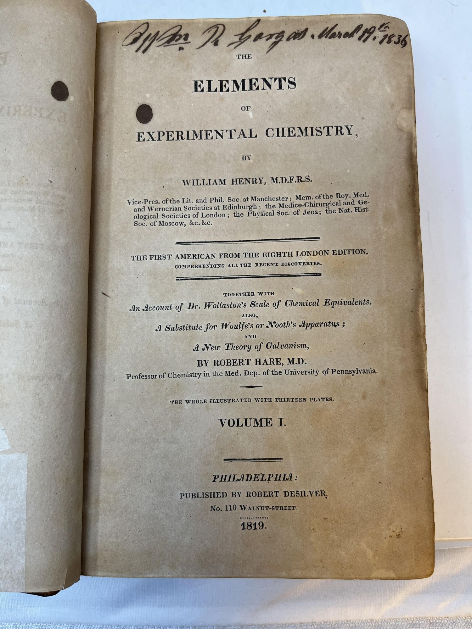 THE ELEMENTS OF EXPERIMENTAL CHEMISTRY Together With AN ACCOUNT OF DR ...