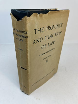 Item #31789 THE PROVINCE AND FUNCTION OF LAW. Law as Logic, Justice, and Social Control. A...