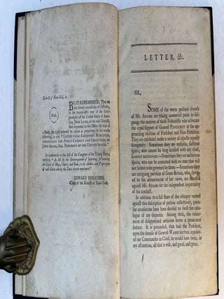 LETTER FROM ALEXANDER HAMILTON, Concerning The Public Conduct and Character of JOHN ADAMS, Esq. President of the United States