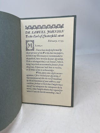A LETTER FROM SAMUEL JOHNSON TO LORD CHESTERFIELD