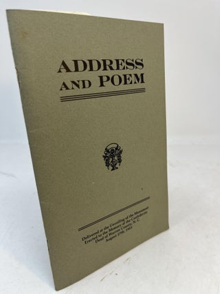 Item #35472 ADDRESS AND POEM
