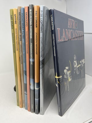 Set of 9 WWII AIRCRAFT BOOKS: B-17 Flying Fortress; F4U Corsair; P-38 Lightning; AVRO Lancaster; Spitfire; Mosquito; Fock-Wulf FW 190; Stuka JU87; Messerschmitt BF109.