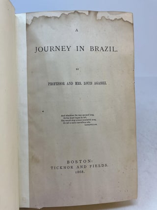 Item #36449 A JOURNEY IN BRAZIL. Professor Agassiz, Mrs. Louis