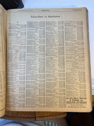 MANHATTAN, New York: TELEPHONE DIRECTORY, SUMMER 1937