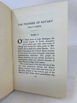THE FOUNDER OF ROTARY: Paul P. Harris