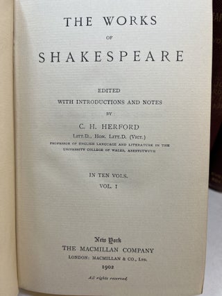 THE WORKS OF SHAKESPEARE. 10 Volumes Complete with 11th Biographical Volume by Mabie.