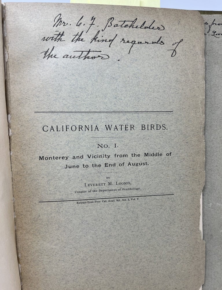 Item #39064 CALIFORNIA WATER BIRDS. 5 Volumes bound in 1. Vicinity of Monterey ( Signed ). Leverett M. Loomis.