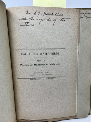 CALIFORNIA WATER BIRDS. 5 Volumes bound in 1. Vicinity of Monterey ( Signed )