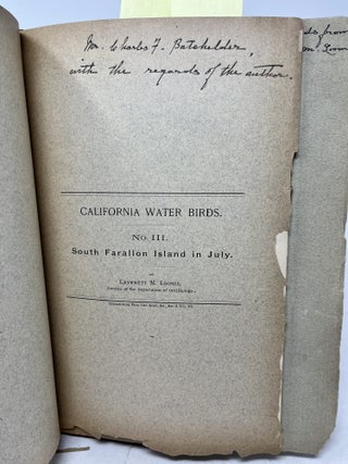 CALIFORNIA WATER BIRDS. 5 Volumes bound in 1. Vicinity of Monterey ( Signed )