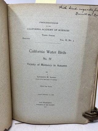 CALIFORNIA WATER BIRDS. 5 Volumes bound in 1. Vicinity of Monterey ( Signed )