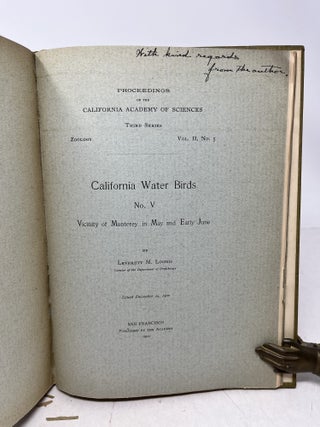 CALIFORNIA WATER BIRDS. 5 Volumes bound in 1. Vicinity of Monterey ( Signed )