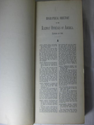 The Biographical Directory of The Railway Officials of America (Edition of 1901)