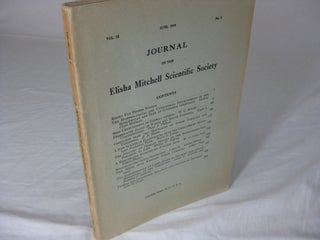 Item #CE227381 JOURNAL OF THE ELISHA MITCHELL SCIENTIFIC SOCIETY, Vol.55, No.1, June 1939. W. C....