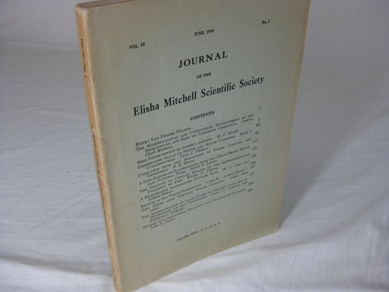 Item #CE227381 JOURNAL OF THE ELISHA MITCHELL SCIENTIFIC SOCIETY, Vol.55, No.1, June 1939. W. C. Coker.
